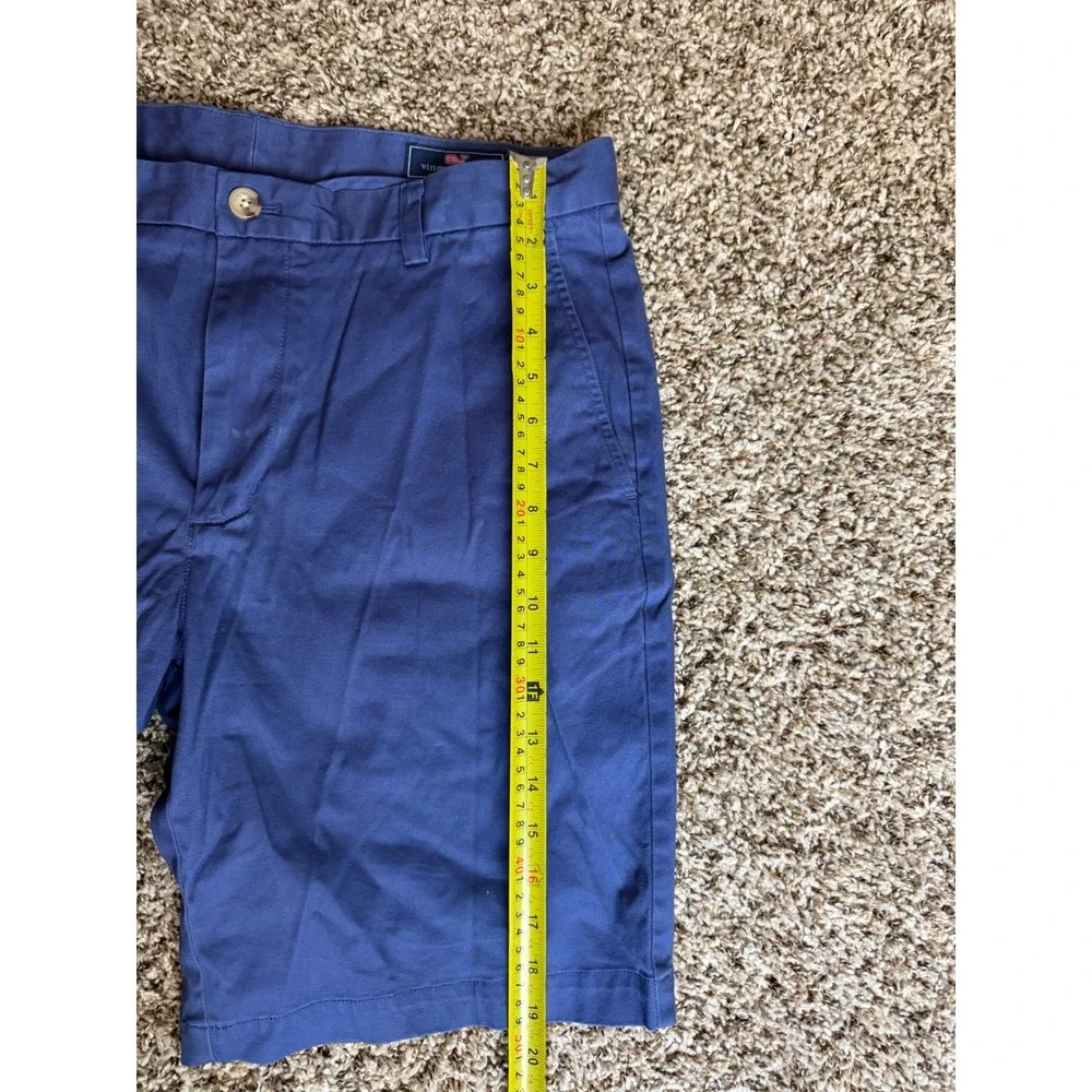 Vineyard Vines Mens Blue Breaker Shorts Size‎ 34 Twill Flat Front Chino Casual